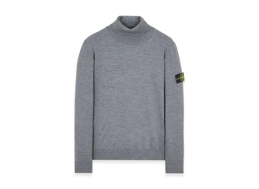 Stone Island 525C4 Pure Light Wool Polo Neck Knit - 22FW "Grey"