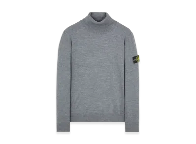 Stone Island 525C4 Pure Light Wool Polo Neck Knit - 22FW "Grey"