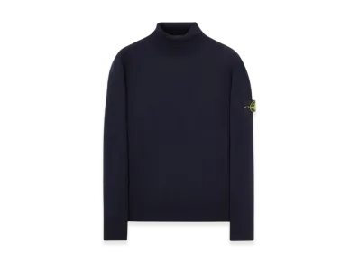 Stone Island 525C4 Pure Light Wool Polo Neck Knit - 22FW "Navy Blue"