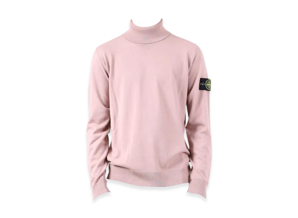 Stone Island 525C4 Pure Light Wool Polo Neck Knit - 22FW "Rose Quartz"