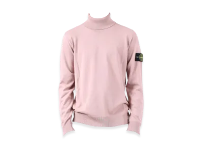 Stone Island 525C4 Pure Light Wool Polo Neck Knit - 22FW "Rose Quartz"