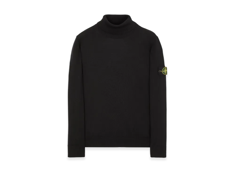Stone Island 525C4 Pure Light Wool Polo Neck knit - 22FW "Black"
