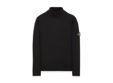 Stone Island 525C4 Pure Light Wool Polo Neck knit - 22FW "Black"