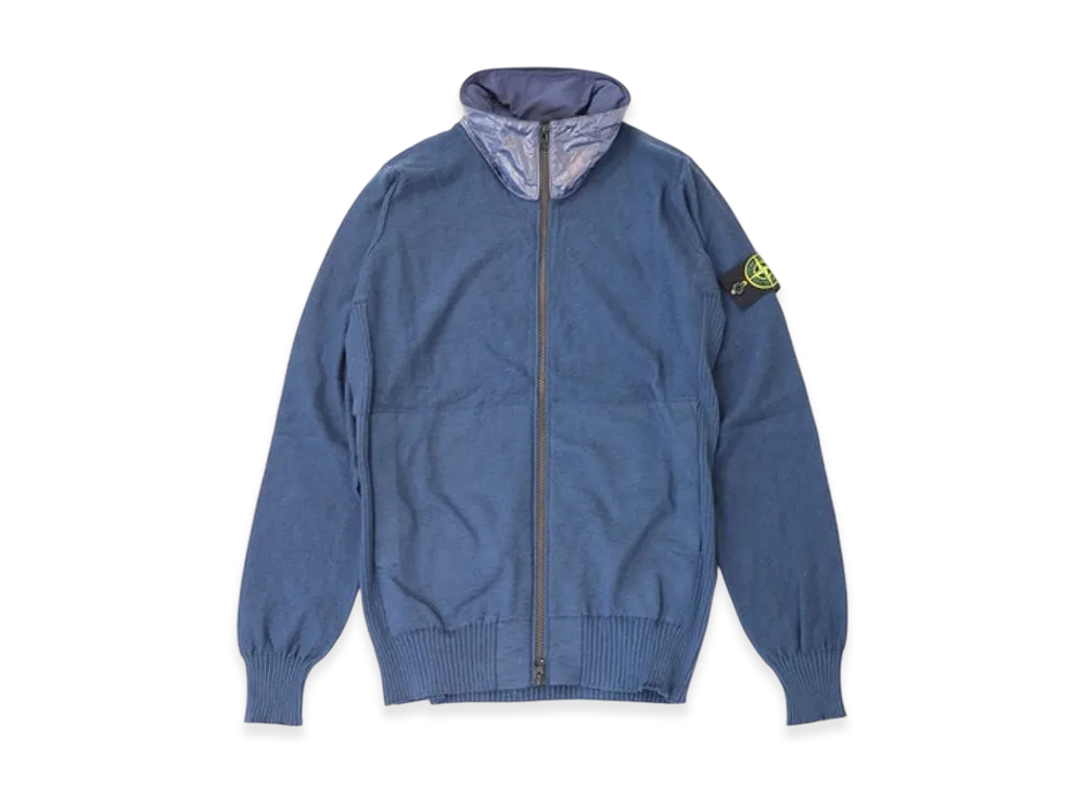 Stone Island 525B0 Full Zip Knit Cardigan - 21SS "Avio Blue"