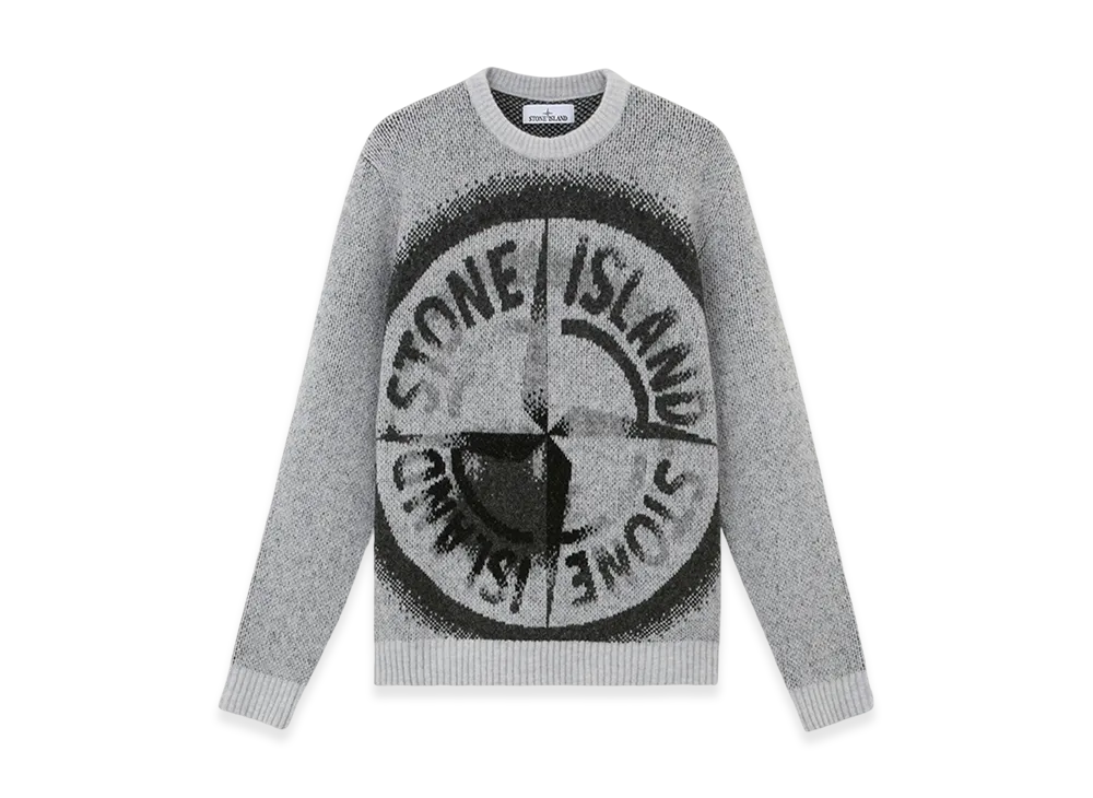 Stone Island 522D1 Gauzed Effect Wool Blend Loose Fit Crewneck Sweater - 24FW "Grey"