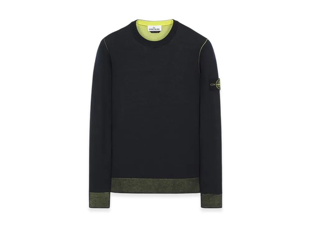 Stone Island 522B5 Reversible Knit Crewneck - 21SS "Navy Blue"