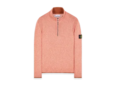 Stone Island 522B3 Color Sprayed Tape Half Zip Up Knit - 24SS "Rust"