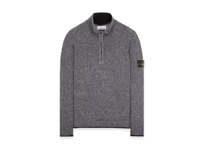 Stone Island 522B3 Color Sprayed Tape Half Zip Up Knit - 24SS "Black"