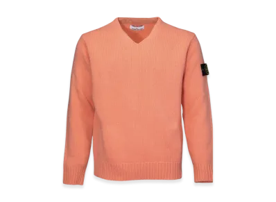 Stone Island 522A3 Wappen Patch V-Neck Knit - 22FW "Peach"