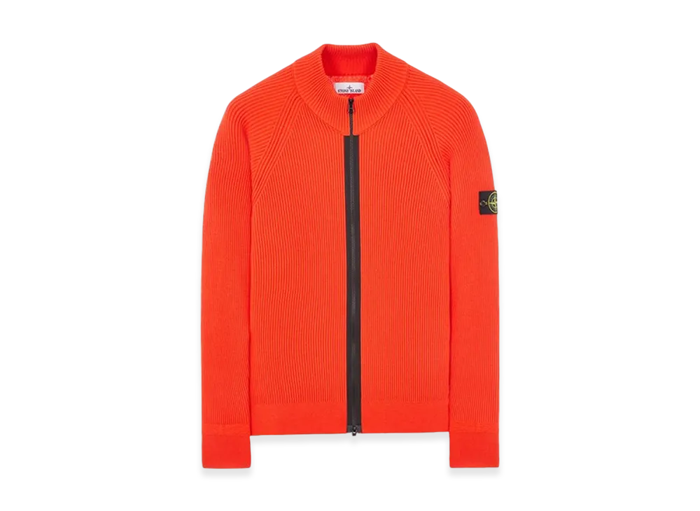Stone Island 519C2 Wool Zipped Cardigan - 23FW "Lobster Red"