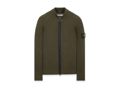 Stone Island 519C2 Wool Zipped Cardigan - 23FW "Olive Green"