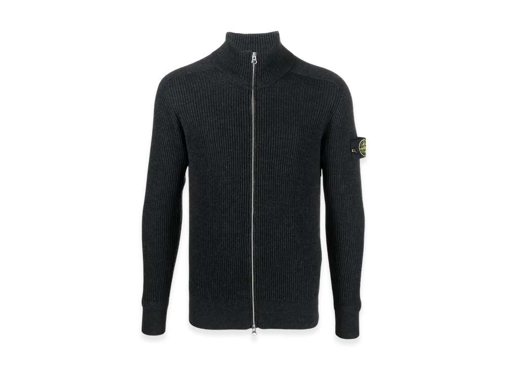 Stone Island 519C2 Wool Zipped Cardigan - 22FW "Dark Grey"