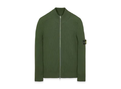 Stone Island 519C2 Wool Zipped Cardigan - 22FW "Olive Green"