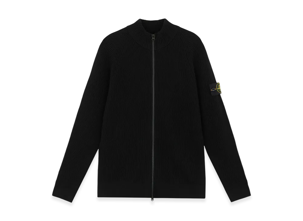 Stone Island 519C2 Full Rib RWS Wool Cardigan with Full Zipper - 24FW "Black"