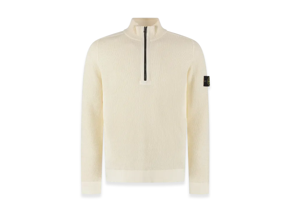Stone Island 519B9 Light Raw Cotton Half Zip Knit - 22SS "Off White"
