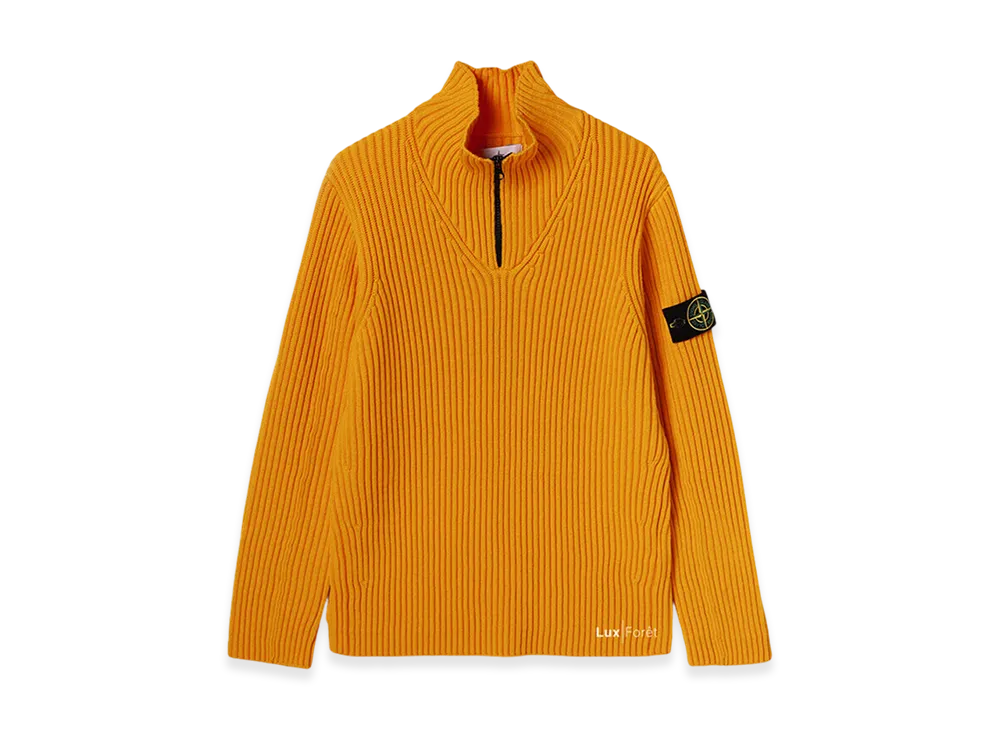 Stone Island 516C2 Wappen Patch Half Zip Knit - 22FW "Yellow"