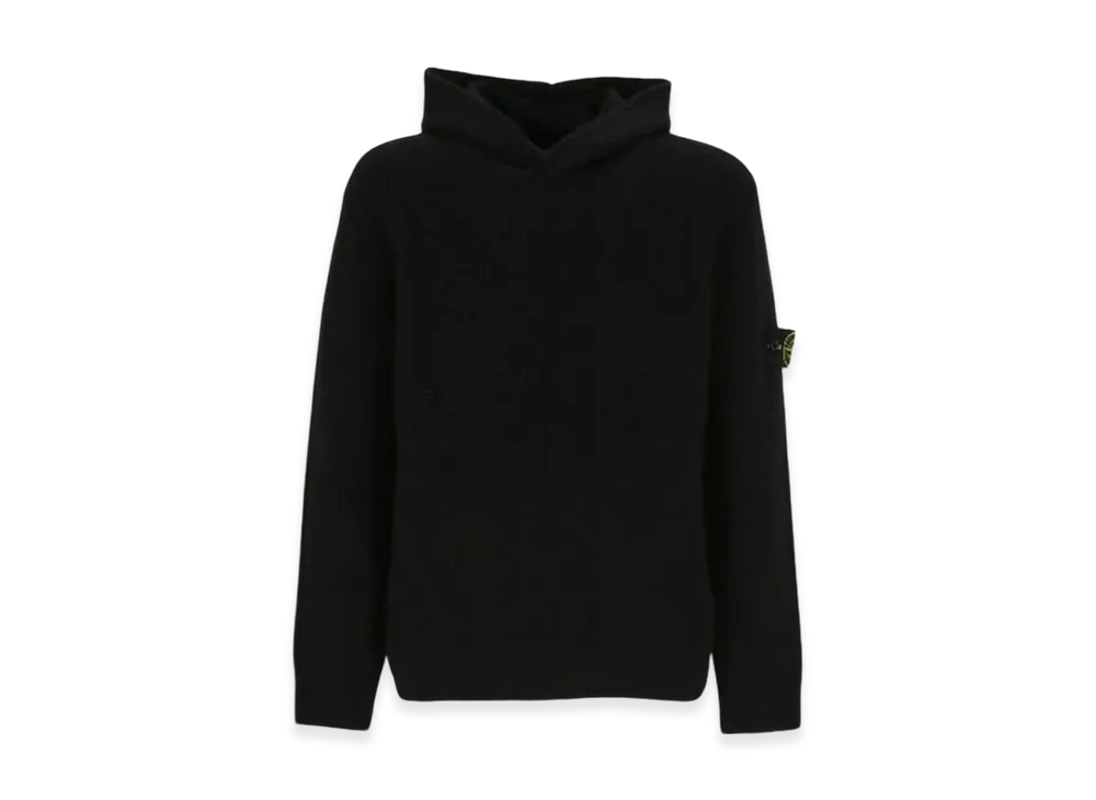 Stone Island 515D5 Wappen Patch Mohair Wool Hooded Knit - 22FW "Navy Blue"