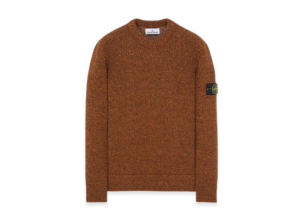 Stone Island 515A4 Three Color Mouline Lambswool Crewneck Knit - 23FW "Rust"