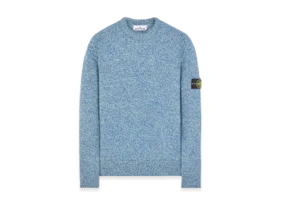 Stone Island 515A4 Three Color Mouline Lambswool Crewneck Knit - 23FW "Ultramarine Blue"
