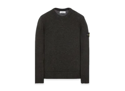 Stone Island 515A4 Three Color Mouline Lambswool Crewneck Knit - 23FW "Black"