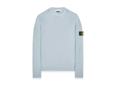 Stone Island 514D8 Ribbed Soft Cotton Crewneck Knit - 24SS "Sky Blue"