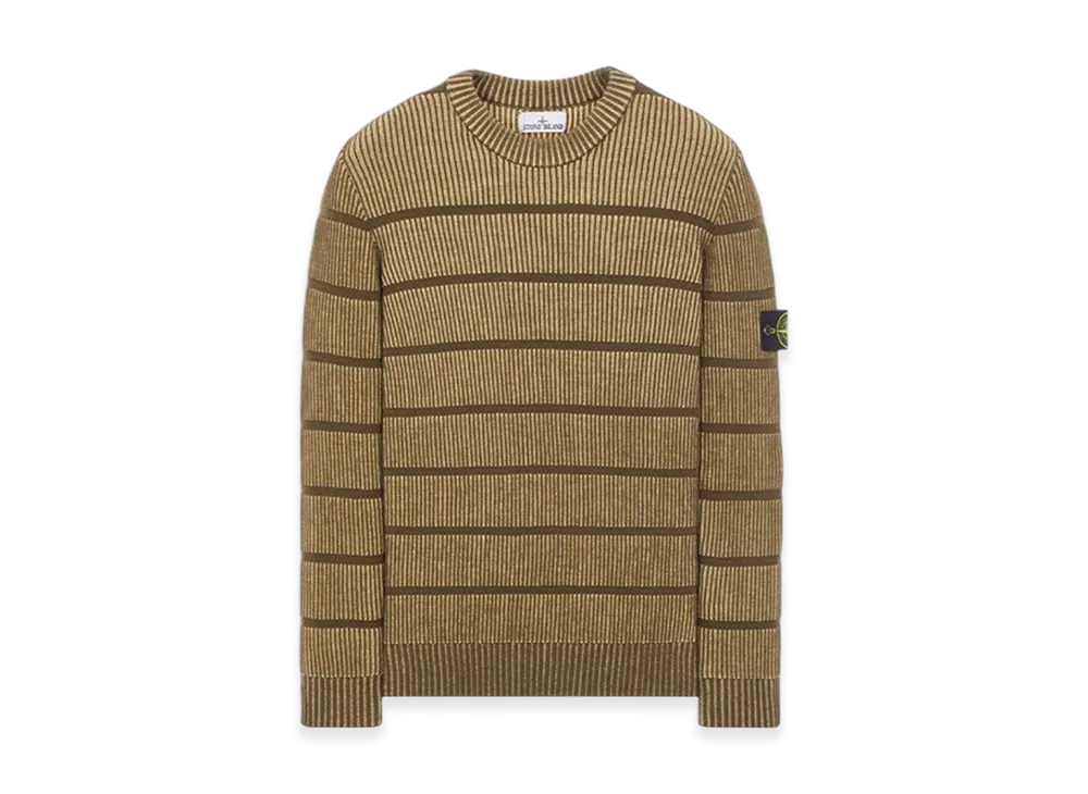 Stone Island 513D1 Stretch Wool Crewneck Knit - 23FW "Olive Green"