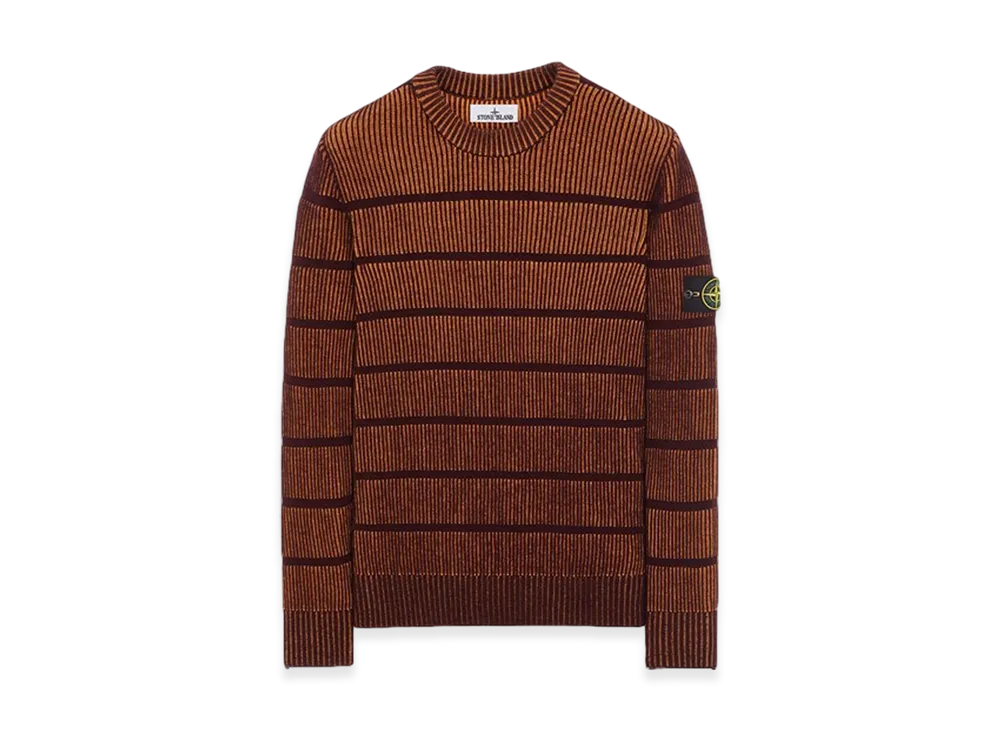 Stone Island 513D1 Stretch Wool Crewneck Knit - 23FW "Dark Burgundy"