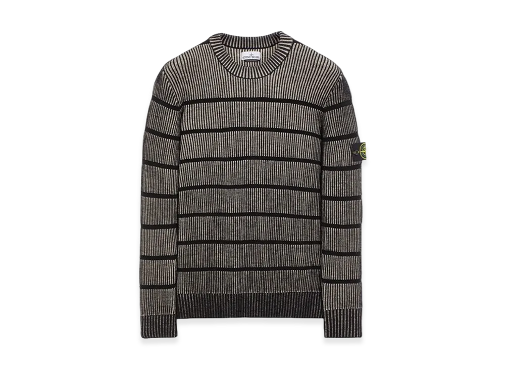 Stone Island 513D1 Stretch Wool Crewneck Knit - 23FW "Black"