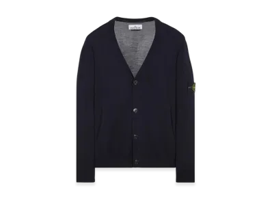 Stone Island 511C4 Pure Light Wool Knit Cardigan - 23FW "Navy Blue"