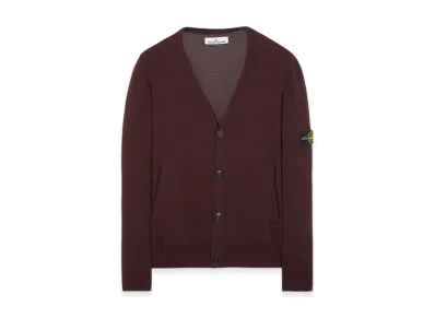 Stone Island 511C4 Pure Light Wool Knit Cardigan - 23FW "Dark Burgundy"