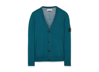 Stone Island 511C4 Pure Light Wool Knit Cardigan - 23FW "Dark Teal Green"