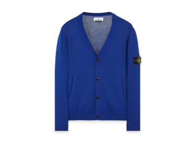 Stone Island 511C4 Pure Light Wool Knit Cardigan - 23FW "Ultramarine Blue"