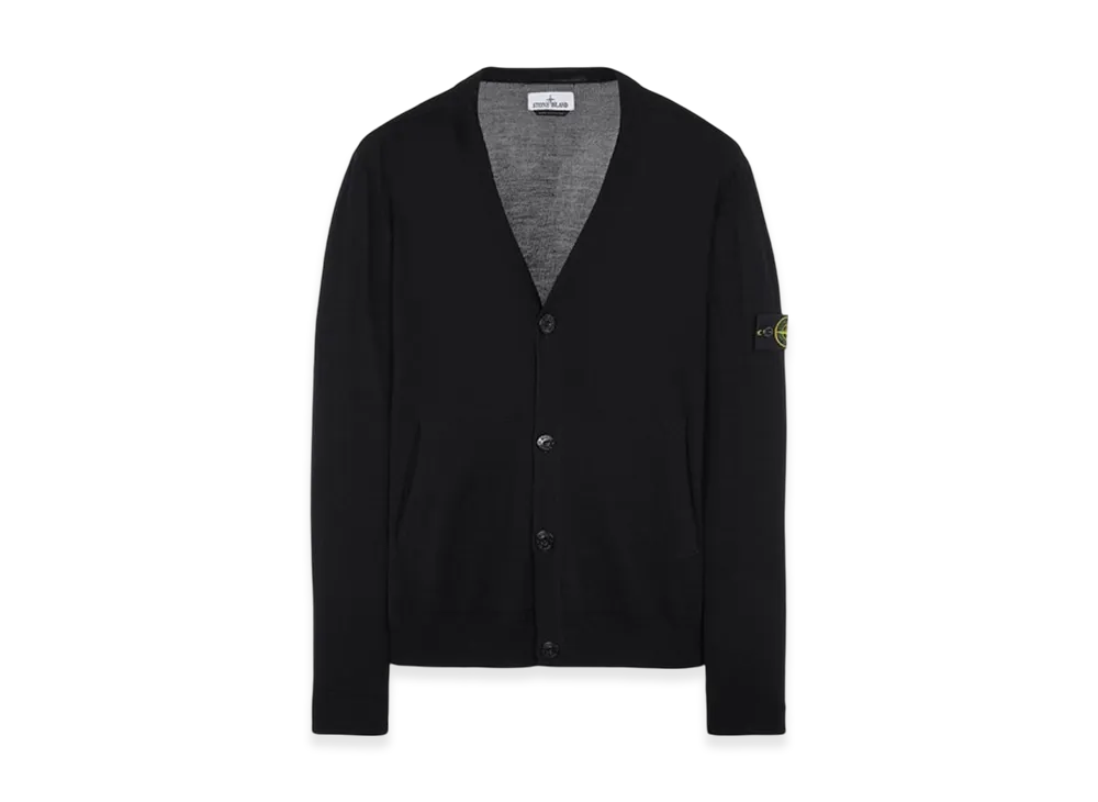 Stone Island 511C4 Pure Light Wool Knit Cardigan - 23FW "Black"