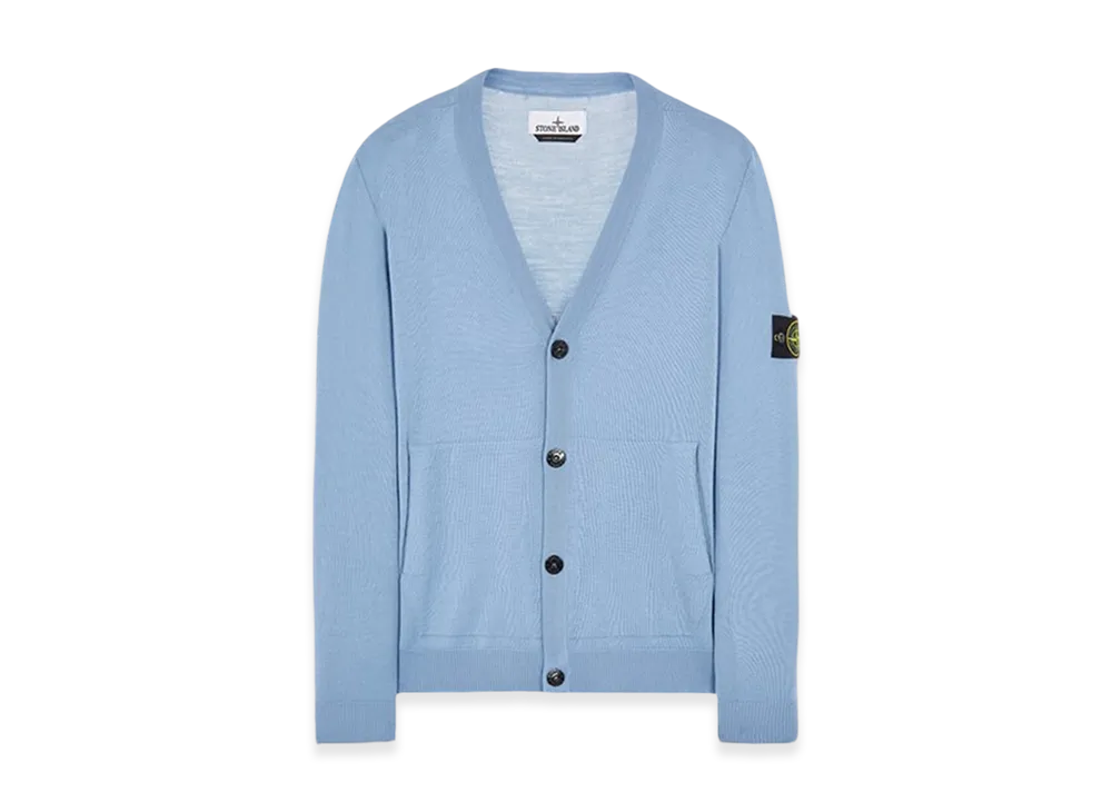 Stone Island 511C4 Light Wool Knit Cardigan - 22FW "Powder Blue"