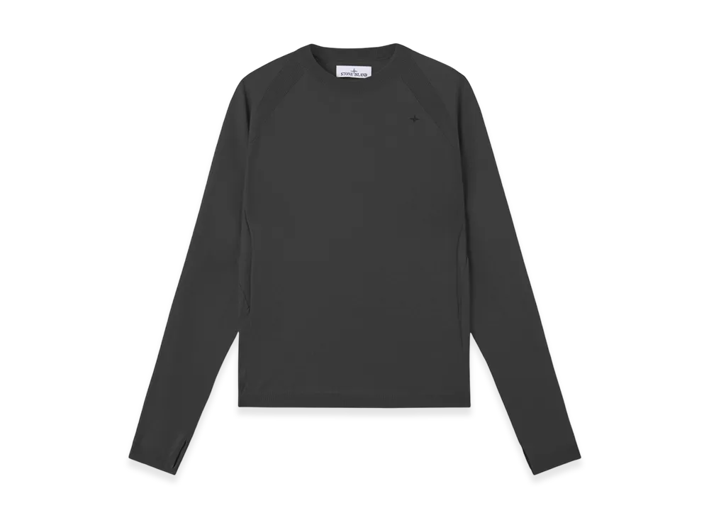 Stone Island 5100051 Primaloft Bio Recycled Polyester Stone Island Stellina Crewneck Jumper with Thumb Holes at Cuffs - 25SS "Lead Grey"