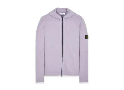 Stone Island 509A3 Lambswool Hooded Cardigan Knit - 23FW "Lavender"