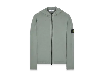 Stone Island 509A3 Lambswool Hooded Cardigan Knit - 23FW "Sage Green"