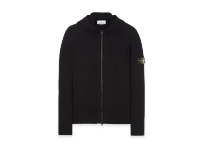 Stone Island 509A3 Lambswool Hooded Cardigan Knit - 23FW "Black"