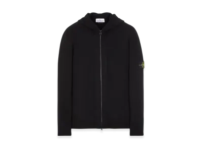 Stone Island 509A3 Lambswool Hooded Cardigan Knit - 22FW "Black"