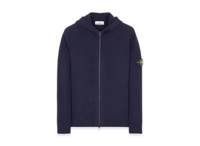 Stone Island 509A3 Lambswool Hooded Cardigan Knit - 22FW "Navy Blue"