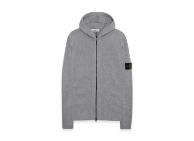 Stone Island 509A3 Lambswool Hooded Cardigan Knit - 22FW "Pearl Grey"