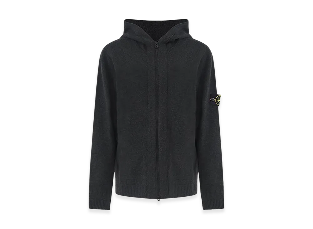 Stone Island 509A3 Lambswool Hooded Cardigan Knit - 22FW "Dark Grey"