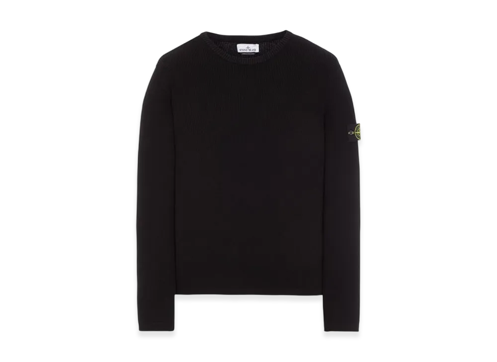Stone Island 507D8 Ribbed Soft Cotton Crewneck Knit - 23SS "Black"