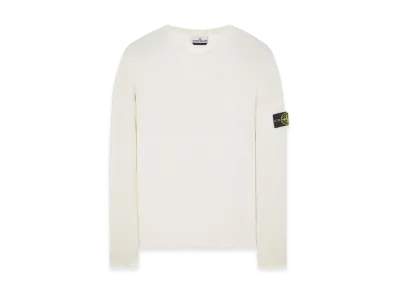 Stone Island 507D8 Ribbed Soft Cotton Crewneck Knit - 23SS "Natural White"