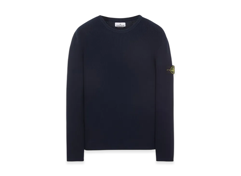 Stone Island 507D8 Ribbed Soft Cotton Crewneck Knit - 23SS "Navy Blue"