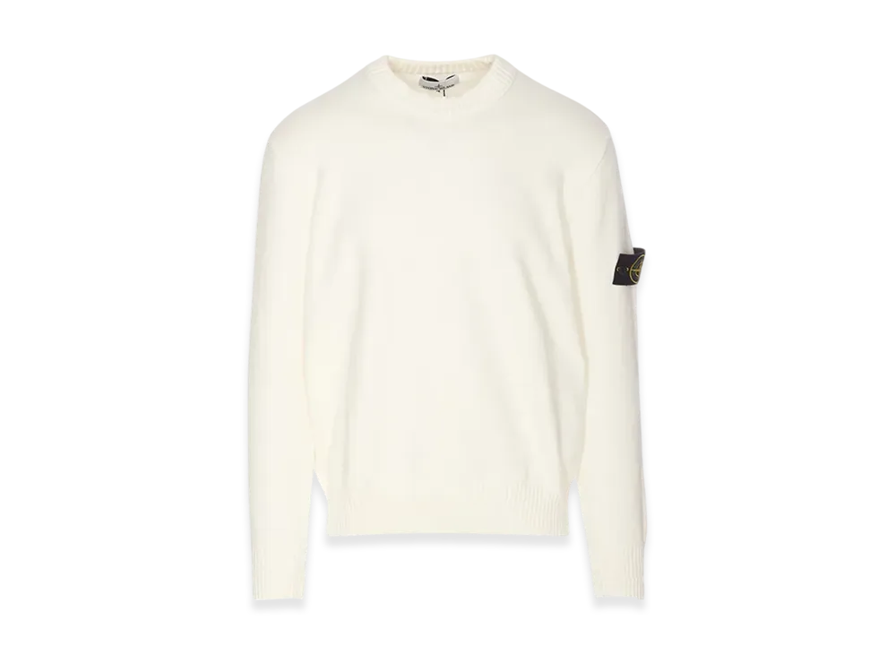 Stone Island 506A2 Winter Cotton Loose Fit Crewneck Sweater - 24FW "Natural White"