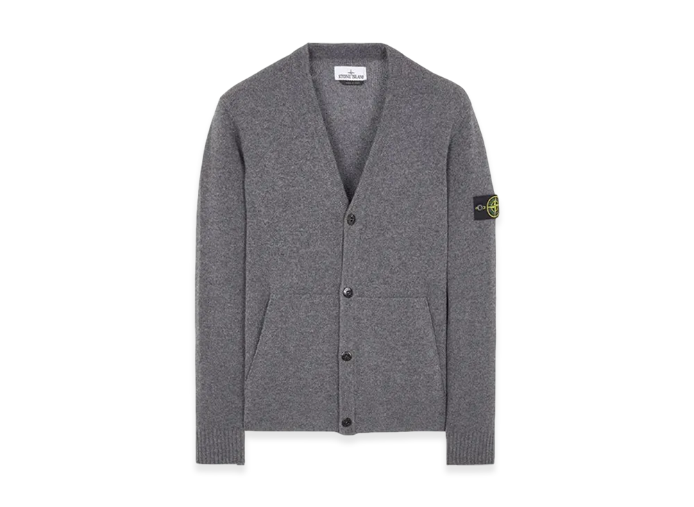 Stone Island 506A2 Geelong Wool Knit Cardigan - 23FW "Dark Grey Melange"