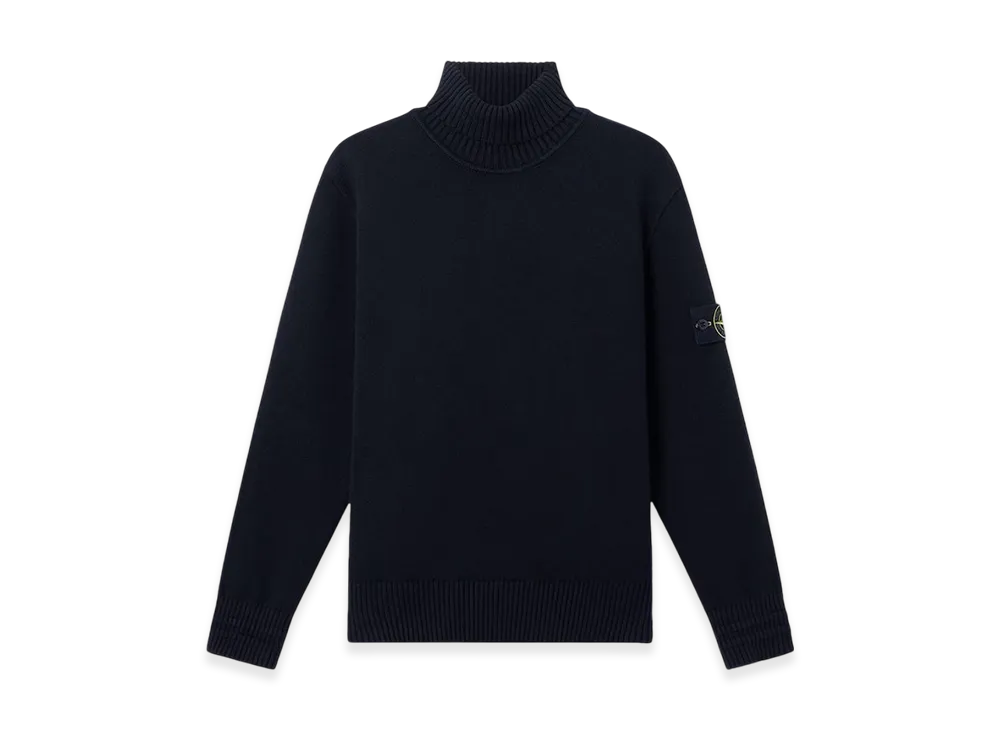 Stone Island 505A2 Winter Cotton Turtleneck Sweater - 24FW "Navy Blue"