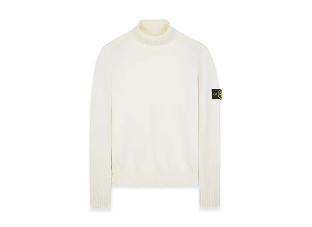 Stone Island 505A2 Winter Cotton Turtleneck Knit - 23FW "Natural White"