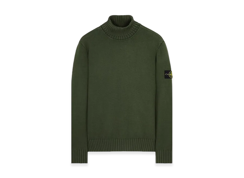 Stone Island 505A2 Winter Cotton Turtleneck Knit - 23FW "Olive Green"